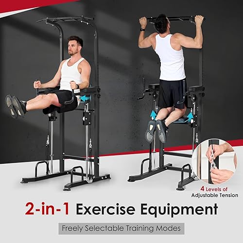 Miniatura 2 de SogesPower Power Tower - Barra de dominadas para gimnasio en casa, multifunción, ajustable, altura ajustable, equipo de entrenamiento de