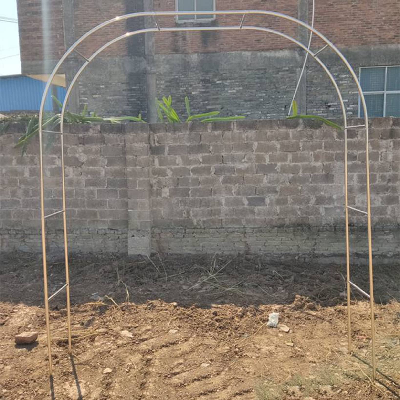 Rosenbogen Aus Edelstahl, Gartenbogen Aus Metall, Garten Torbogen Rankgitter Rosenhilfe, Wetterbeständig Rankhilfe Spalier(Size:150 * 240cm(59 * 94in))