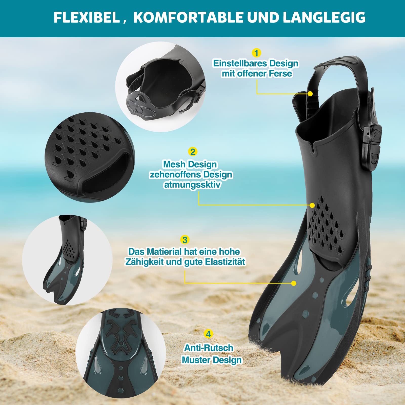 Schnorchelset Erwachsene Tauchmaske Taucherbrille mit Schnorchel Volltrocken für Herren und Damen Anti-Leck & Anti-Fog