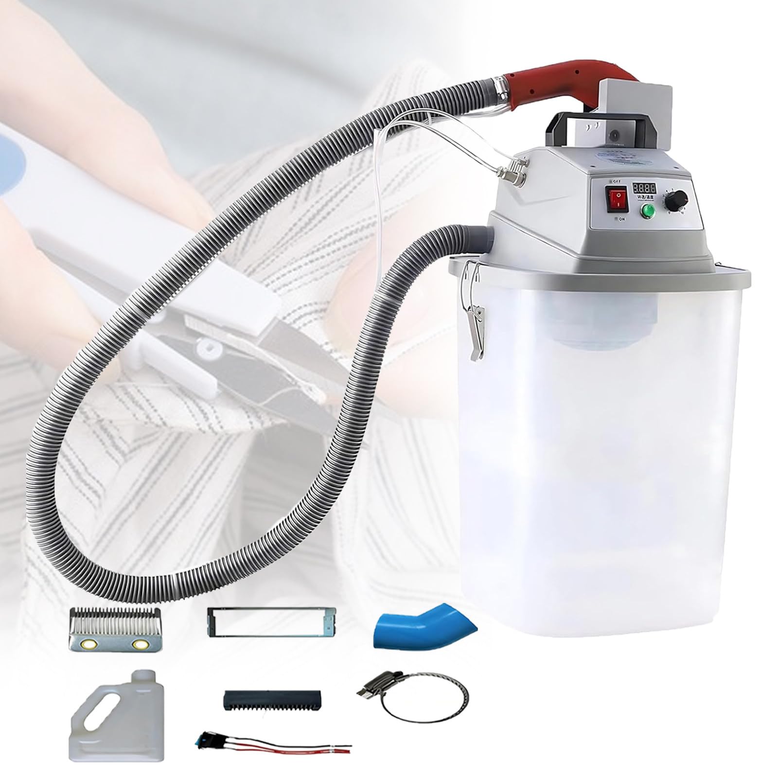 Atwynd Single-Head Electric Brushless Thread Trimmer, Fabric Textile Thread Trimmer 30L Storage Bucket, Electric Brushless Thread Trimming Machine, Maximum Speed: 28000/Min