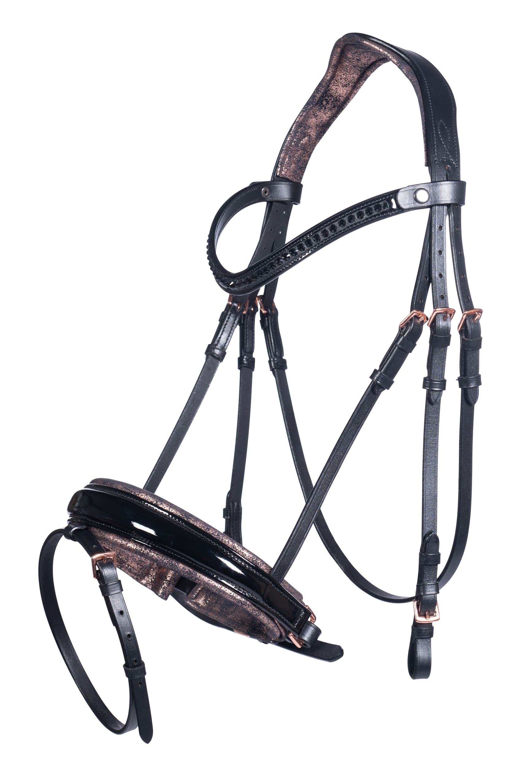 HKM Sofia Bridle, Brown/Rose-Gold, Pony - Image 2
