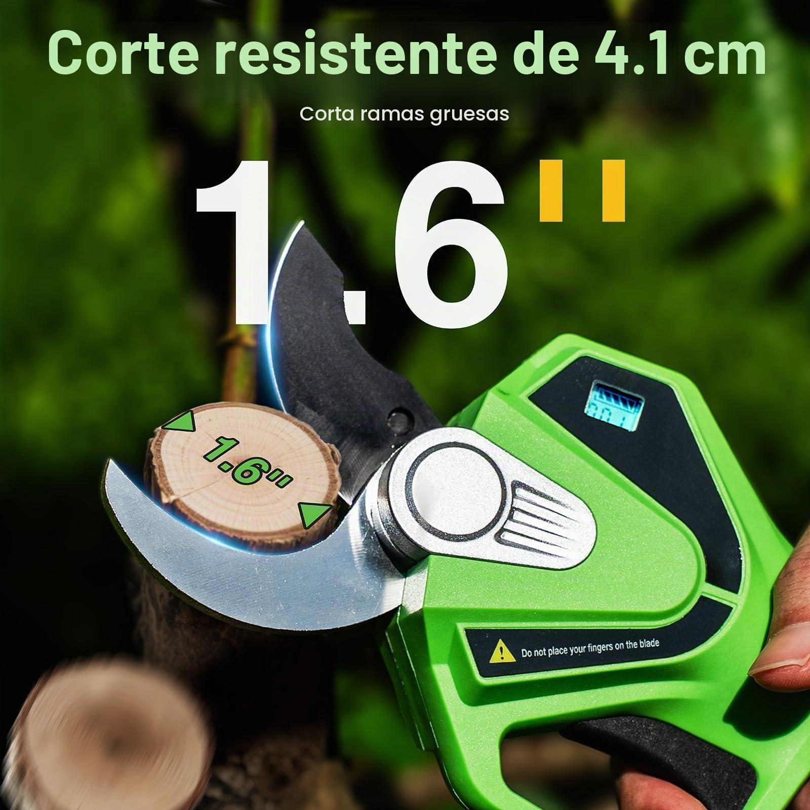TaskStar Tijera de Podar Eléctrica con Mango Telescópico: 2-en-1 Tijeras de Jardín Eléctricas- Motor Sin Escobillas, 2X 4,0Ah Baterías, Hoja SK5 Extra, 2 Modos, Corte de 40mm para Árboles y Flores