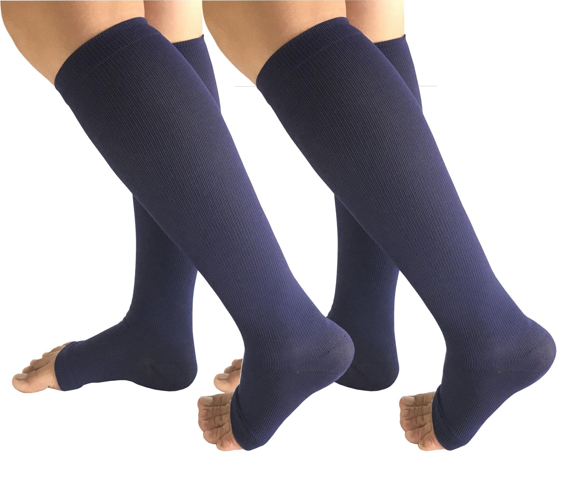 SHUTELICompression socks for women men 2pairs open toe compression stockings for women 15-20 mmhg