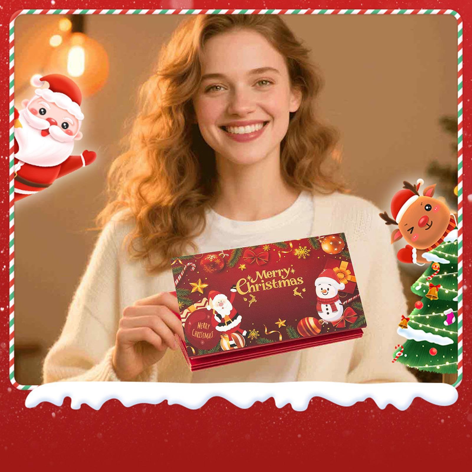 Sobres De Dinero Navideños - Tarjetas con Sobres para Regalo En Efectivo | Decoración Navideña para Padres Madres Abuelos Organizadores De Eventos,Detalles para Calcetín De