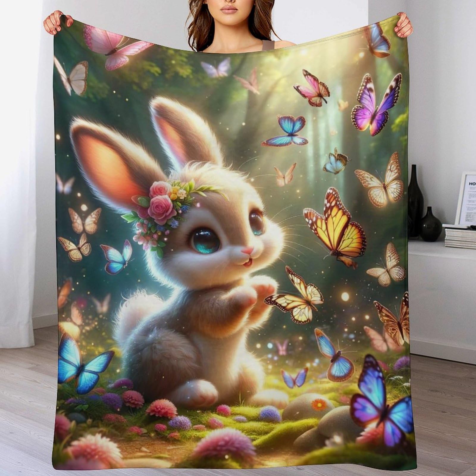 Couverture lapin en polaire douce : le cadeau réconfortant pour enfant