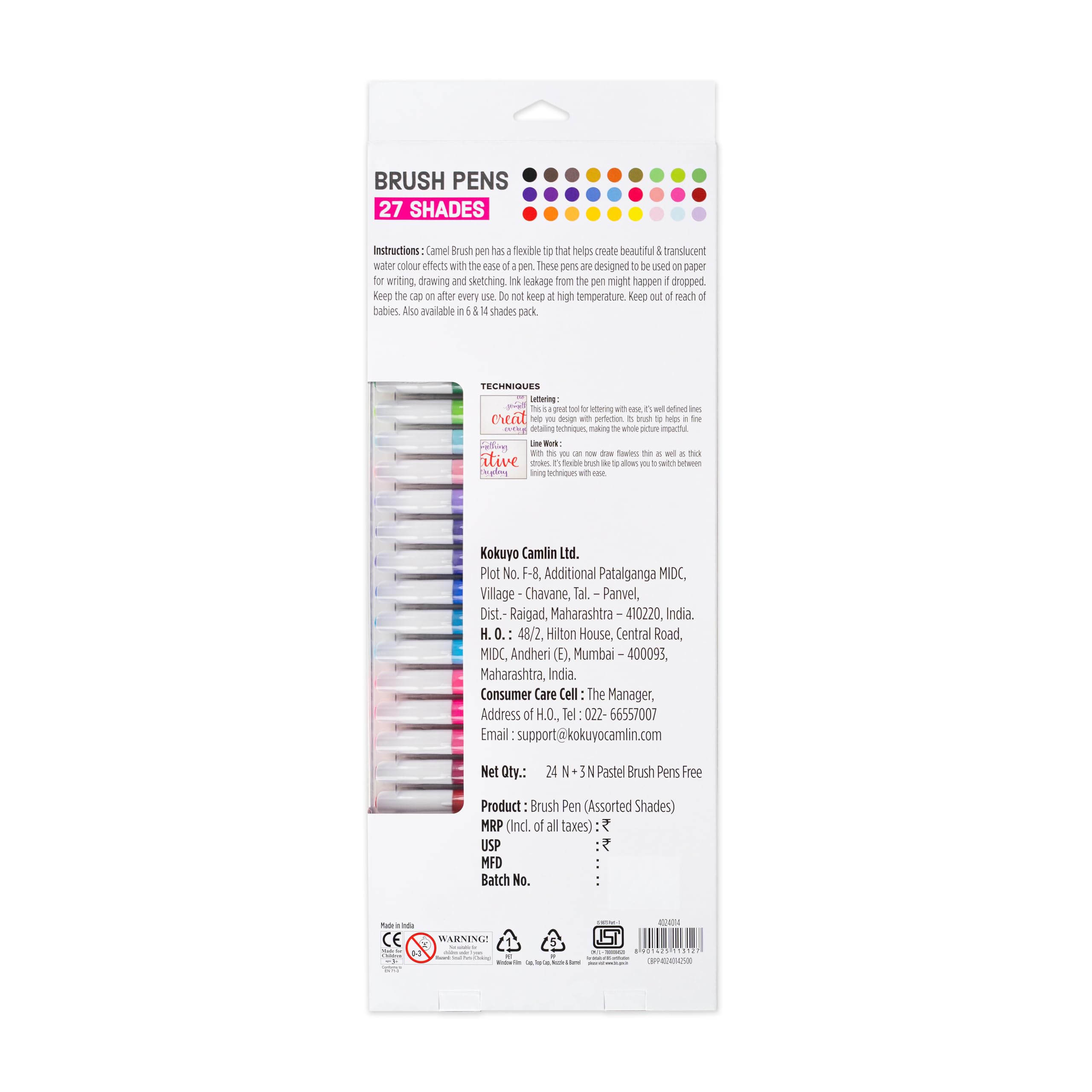 Camel Brush Pens 27 shades — Amazon image 2
