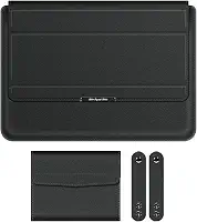 BEMMY Capa Case Para Notebook Macbook Air Pro 13/14'', 15.4/15.6/16.1'', Capa de Couro PU 3 em 1 Para Portátil e Notebook (13/14'') (Preto)