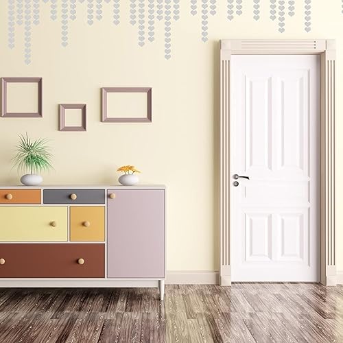 Miniatura 9 de DOITOOL 100pcs acrílico espejo pared pegatinas 3D en forma de corazón espejo pegatinas desprendibles auto-adhesivos espejo azulejos para el hogar