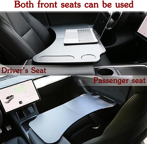 Miniatura 5 de EVFIT Bandeja de comida plegable para computadora portátil Tesla Modelo 3 Modelo Y para computadora portátil, bandeja de coche para comer viajes,
