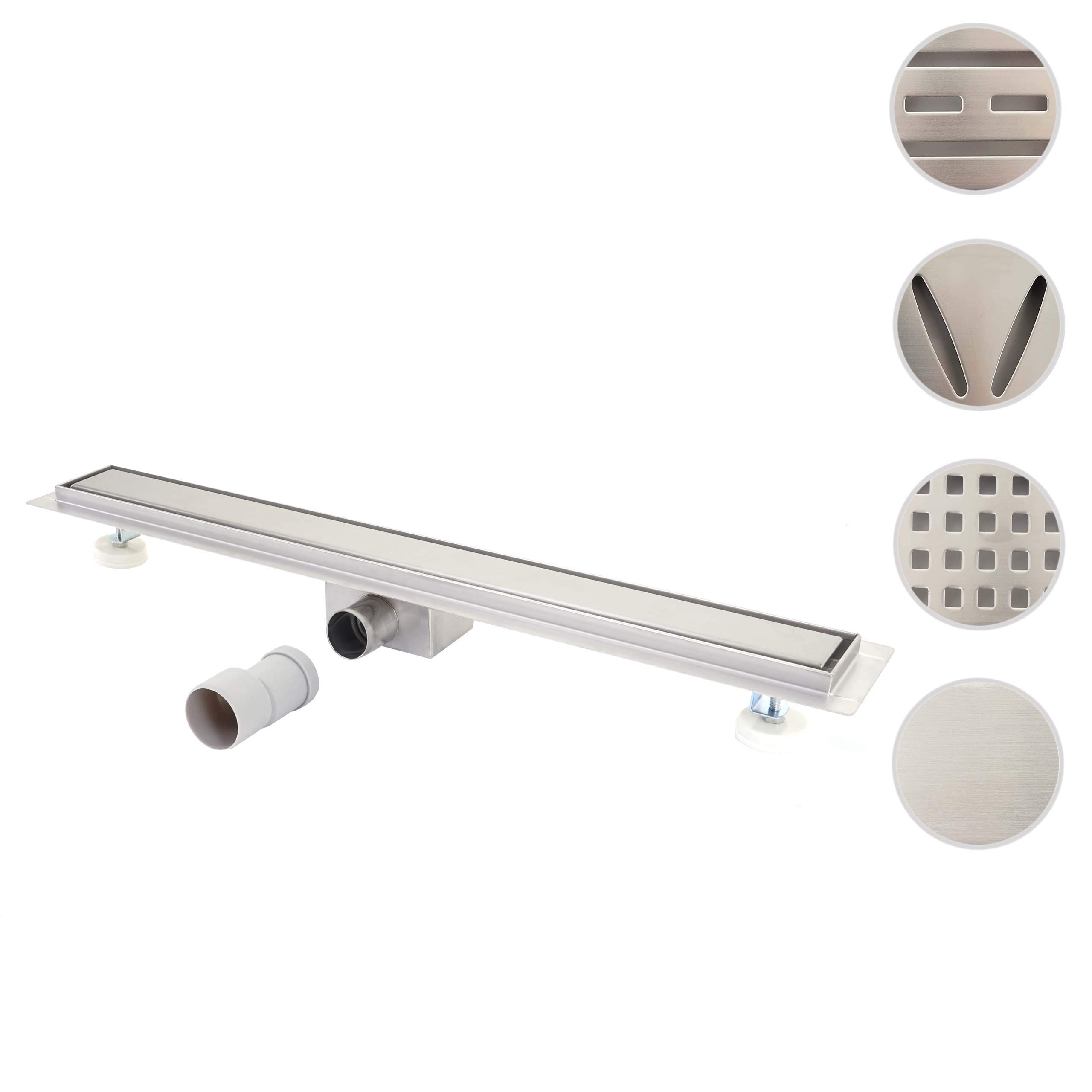 Mendler HWC-D94d - Canaleta para desagüe de ducha (acero inoxidable, 50-120 cm)
