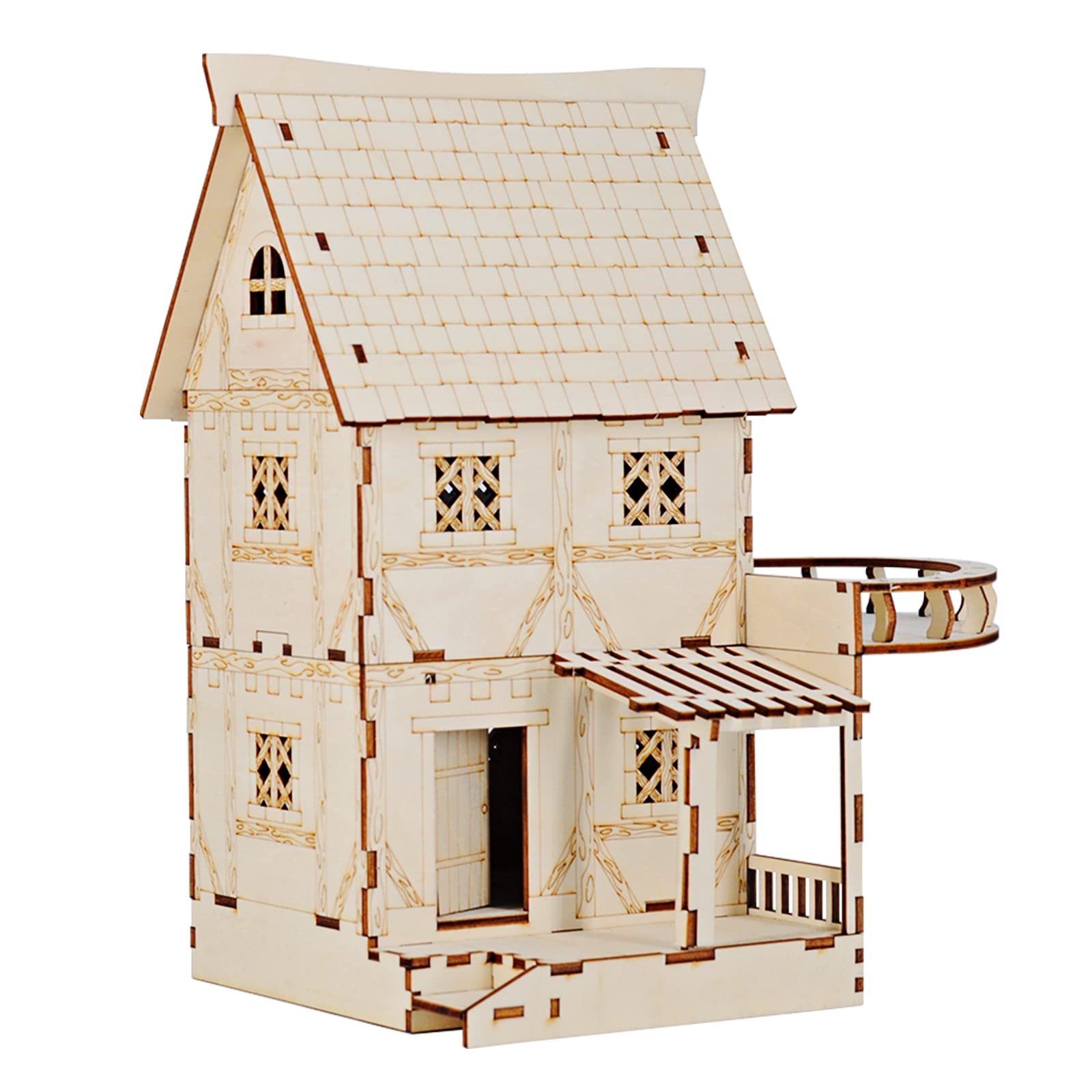 Buy DND Two Story House with Round Balcony Wood op Terrain Fantasy