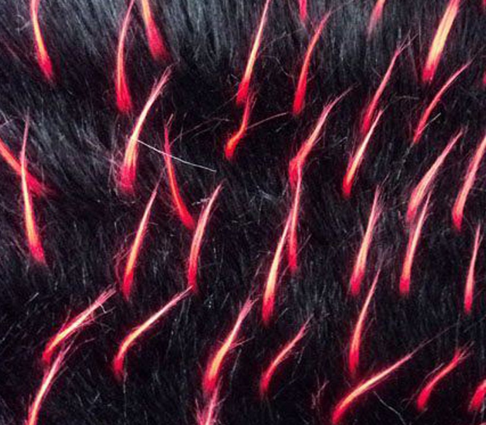 Amazon.com: Faux Fake Fur Fabric Long Pile 2 Tone Spike Black Red