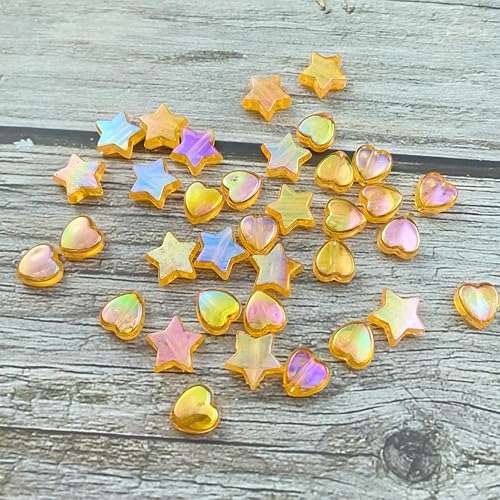 Miniatura 9 de 350 cuentas acrílicas con forma de estrella de corazón de 0.394 pulgadas, cuentas espaciadoras para hacer pulseras, collares, aretes, llaveros,
