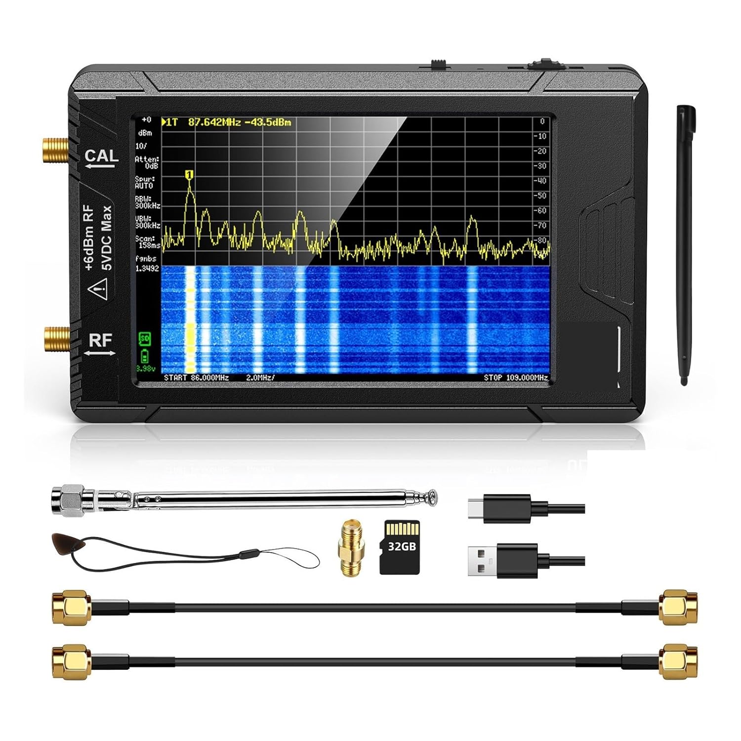 2.8 インチ ディスプレイ スペクトラム アナライザ ULTRA 4 インチ ディスプレイ 100kHz ～ 5.3GHz、32G