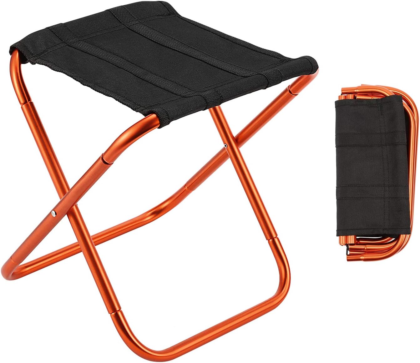 Gonex Folding Camping Stool, Lightweight & Portable Sturdy Chair for Picnic Camping Hiking Backpacking, Compact Traveling Foot Stool, Large Orange