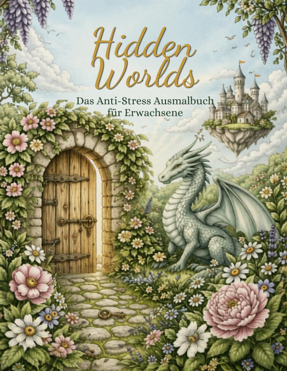 Hidden Worlds – Ausmalbuch für Erwachsene: 40 detailreiche Anti-Stress Motive zur Entspannung und kreativen Auszeit