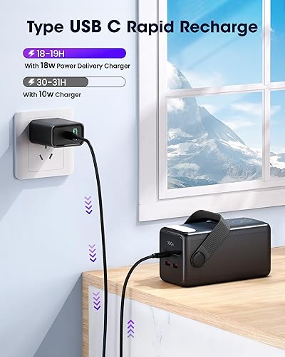 Miniatura 7 de Cargador portátil de 80000 mAh, batería USB C de carga rápida de 22.5 W, 3 salidas, pantalla LED y luz LED, banco externo de batería de teléfono