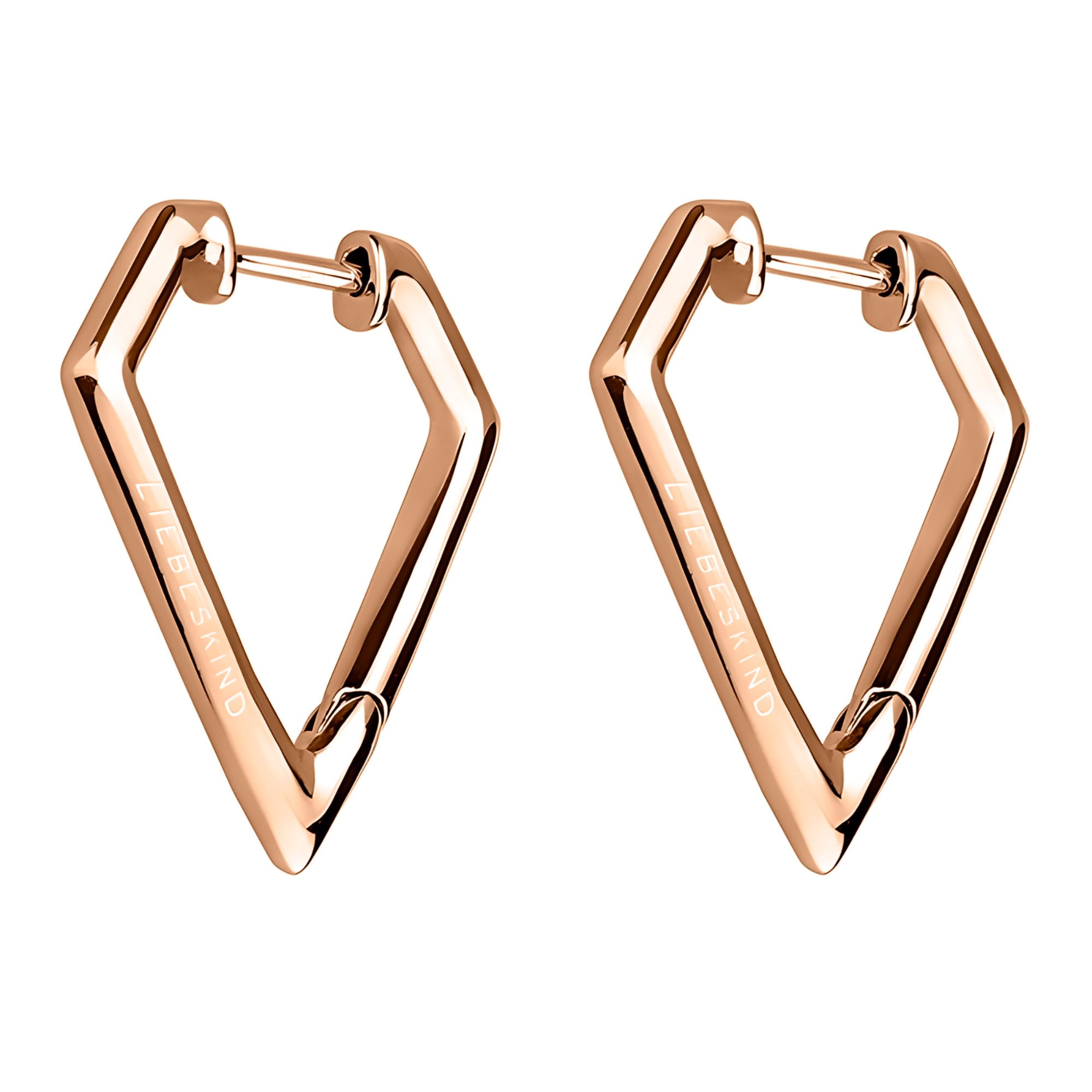 LIEBESKIND BERLIN Damen Ohrringe – Geometrisch & Dreieckig – Edelstahl Ohrschmuck in verschiedenen Farben – Klapp-Ceole minimalistisch & modern