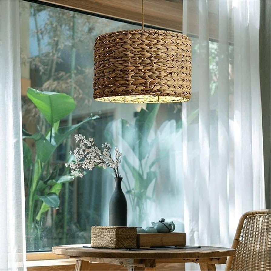 ZXKLXYY Japanese Simple Cylinder Chandelier, Mid-Century