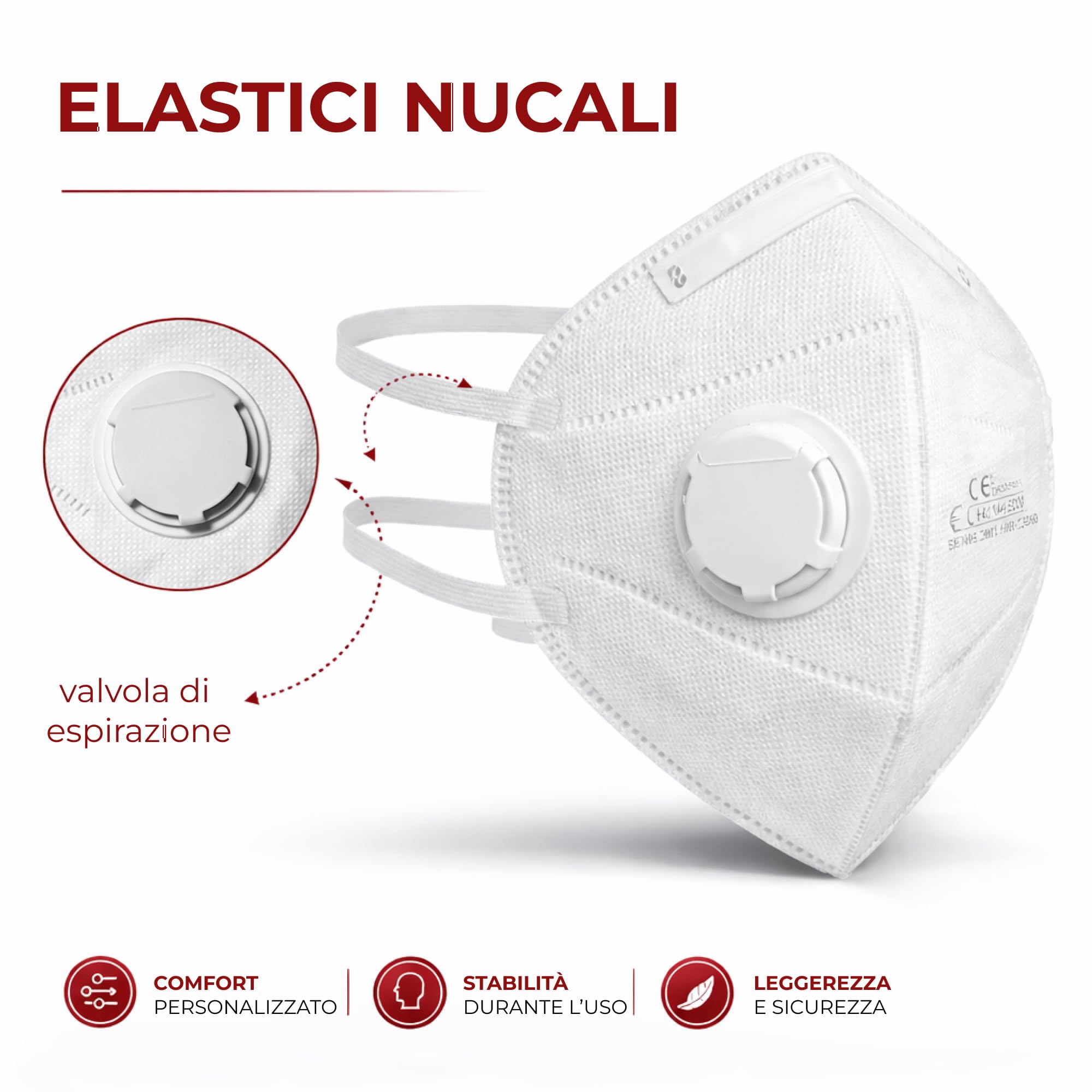 Mascherina FFP3 con valvola || Alta protezione respiratoria con elevata filtrazione || Confortevole ed ergonomica || Ideale per cantieri e industrie