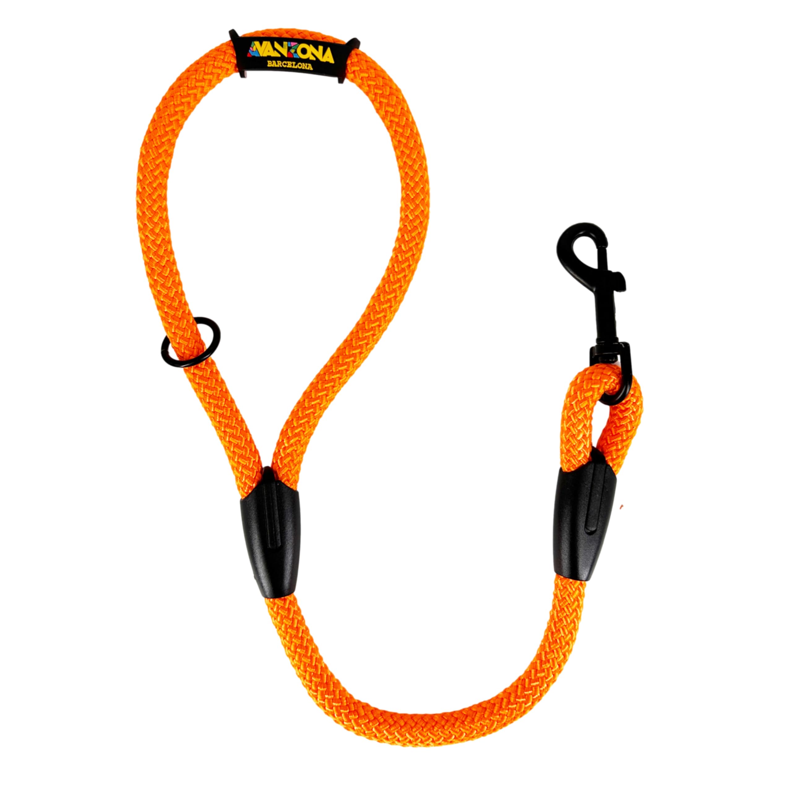 Anti Pull and Short Rope Lead for Small Medium and Large Dogs. Made in Spain. 60cm. Orange
