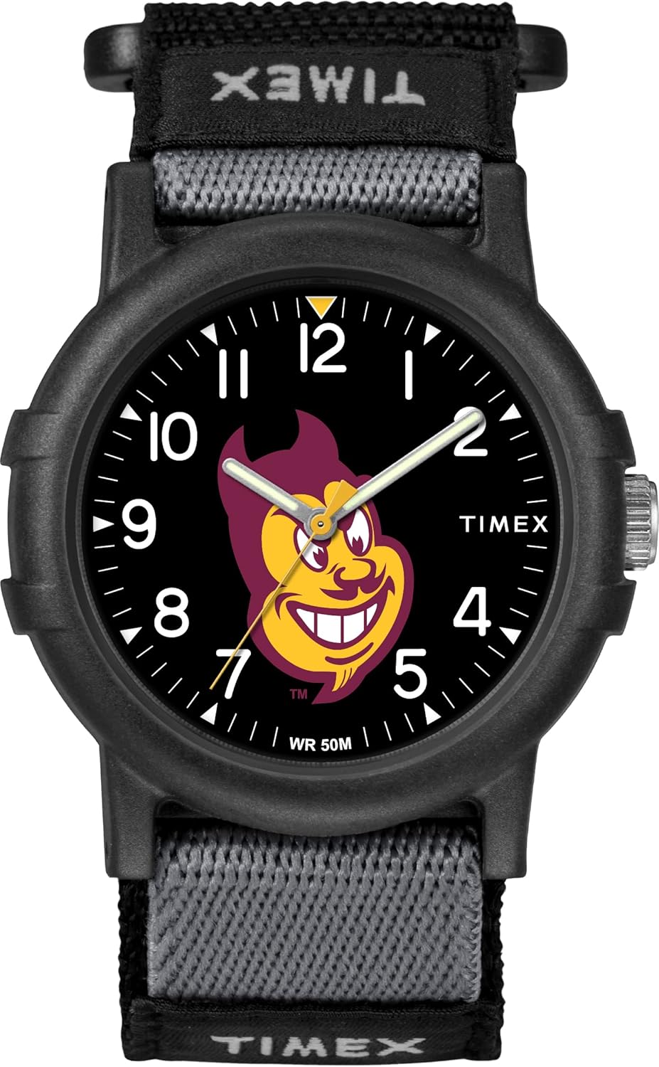 Timex Tribute Unisex Collegiate Recruit 38mm Watch - Arizona State Sun Devils Black Fabric Strap