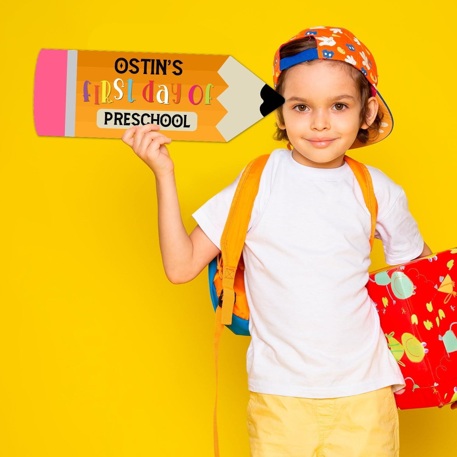 Soul Décor Personalized First Day of School Sign, Custom Pencil 1st Day of School Board- 1st Day of Kindergarten, Preschool, 1st Grade, Second Grade School Supplies Kids Girls Boys