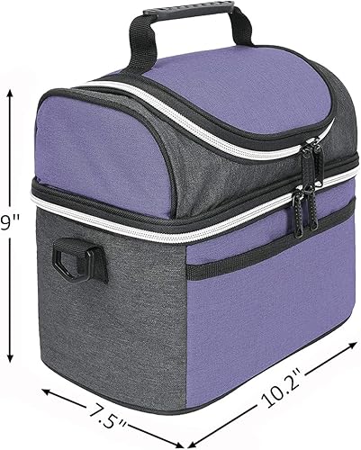 Miniatura 6 de Tirrinia Lonchera térmica, a prueba de fugas, lonchera Bento para mujeres, hombres, adultos, bolsa refrigerante de trabajo y oficina, 10.2 x 7.5 x 9