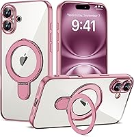 Vista 123 de Funda compatible con iPhone 12 con soporte de anillo magnético invisible [compatible con Mag-Safe] [Protector completo de lente de cámara] Funda