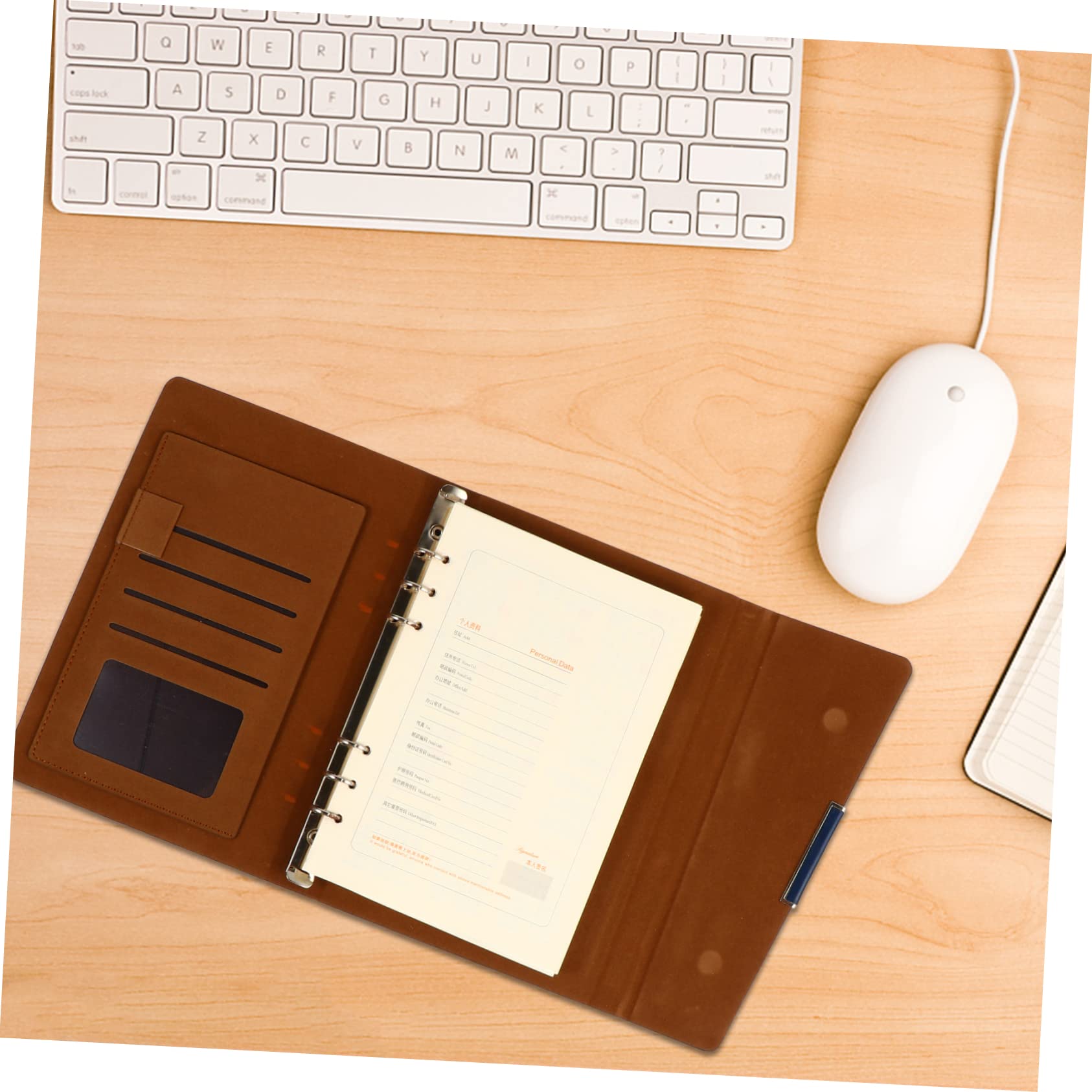 Agenda Planner Settimanale Blu in Pu, Quaderno a Tre Ante