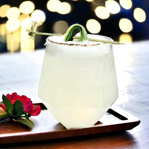 Miniatura 7 de 24 vasos de plástico irrompibles con diamantes de imitación para whisky champán elegantes duraderos desechables inastillables para interiores y