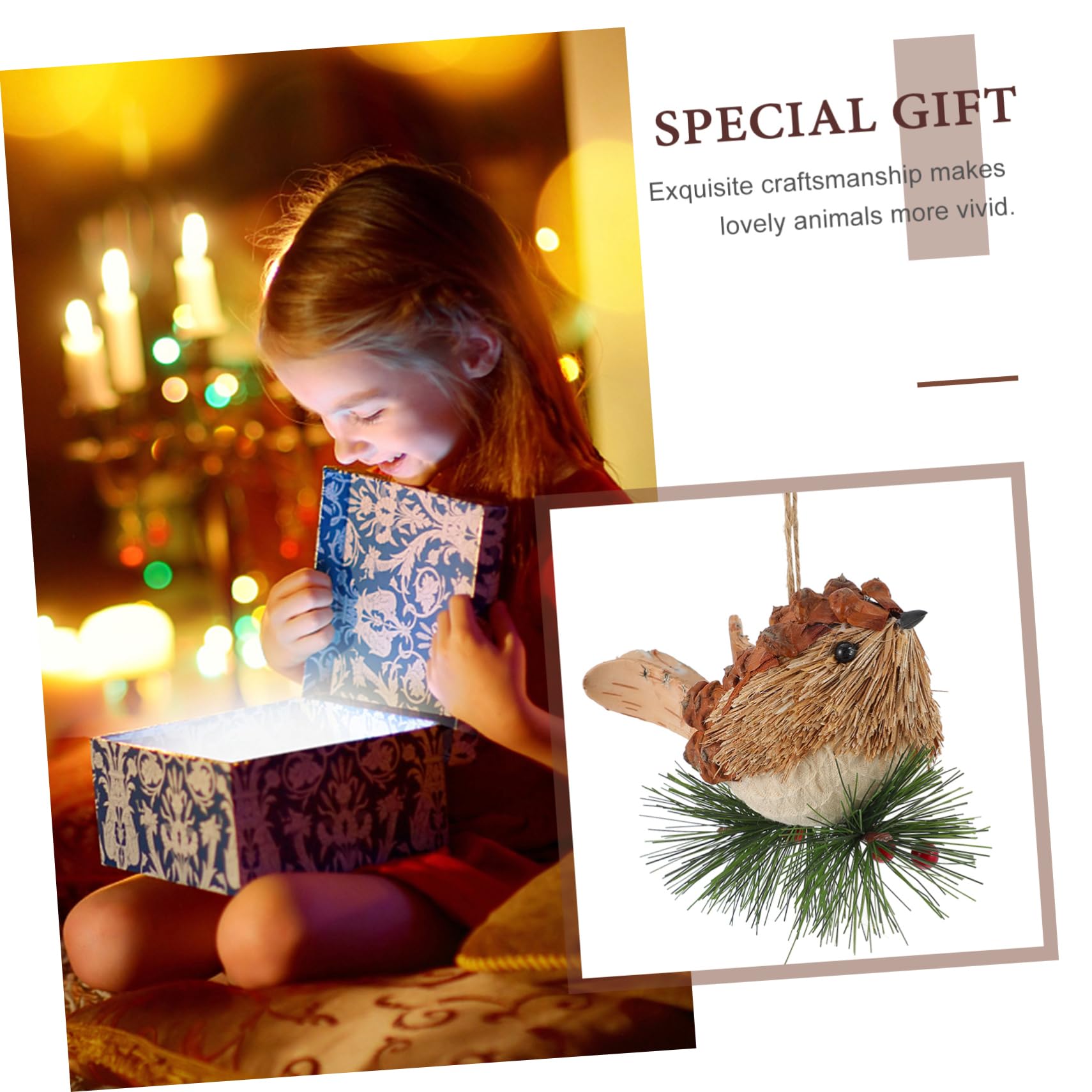 ABOOFAN 4 Pezzi Unici Uccelli Di Paglia Ornamenti Per L'albero Di Natale Ciondolo Decorativo A Forma Di Decorazione Appesa Festiva Ornamento Decorativo Di Natale