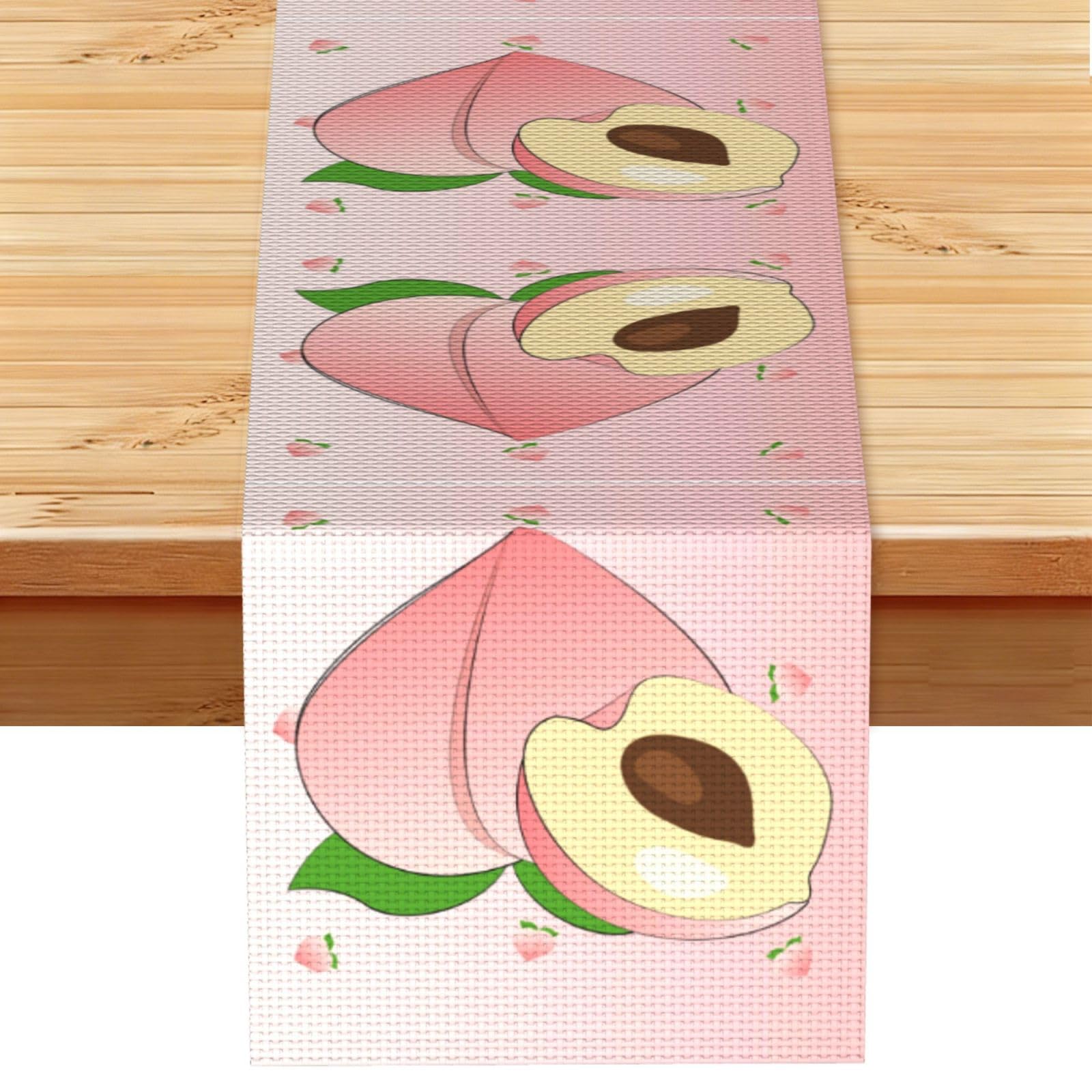cartoon peach Linen Feel Table Runner Wedding Party Home Decoration