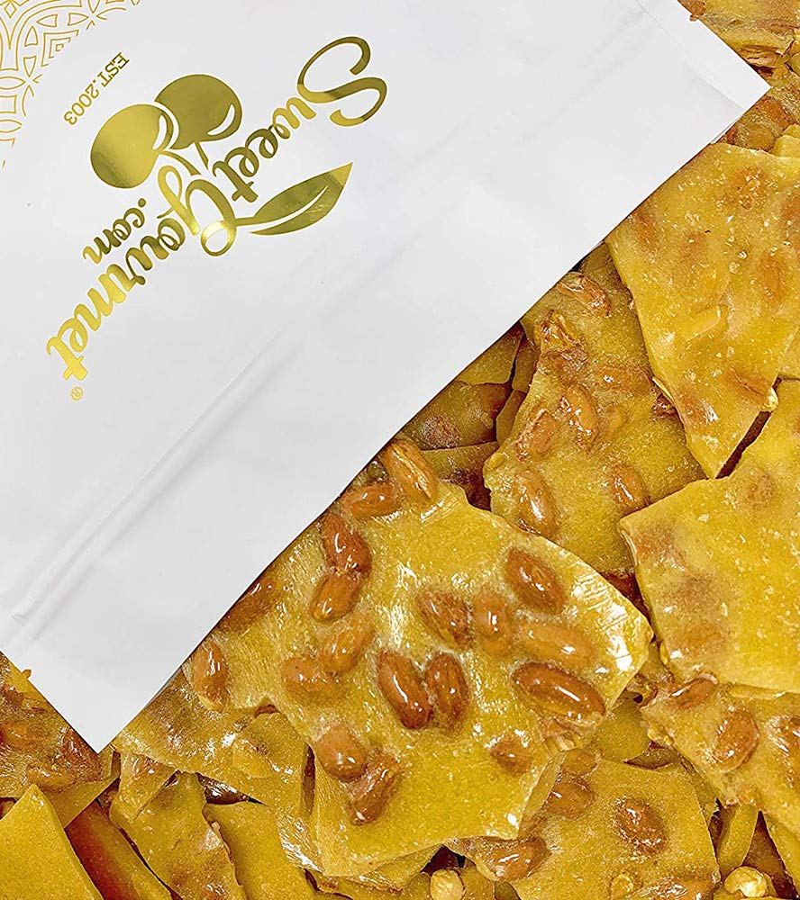 SweetGourmet Original Peanut Brittle Candy, Homestyle Toffee with Nuts, Traditional Sweet Snack, 2 Pounds
