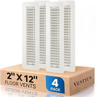 2" x 12" Floor Registers, 4Pack, White Floor Vent Covers