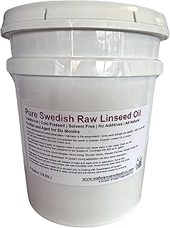 Pure Swedish RAW Linseed Oil - Revive & Nourish Wood - Traditional, Cold Pressed, All Natural - 5 Gallon Bucket