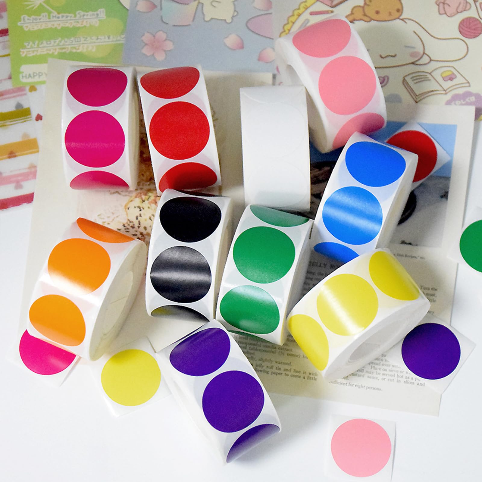 Adesivi rotondi da 25 mm per codifica a colori