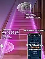 Vista 4 de MATICOD Luces con sensor de movimiento para interiores debajo de la cama, tira de luz LED RGB con control de aplicación, luces nocturnas