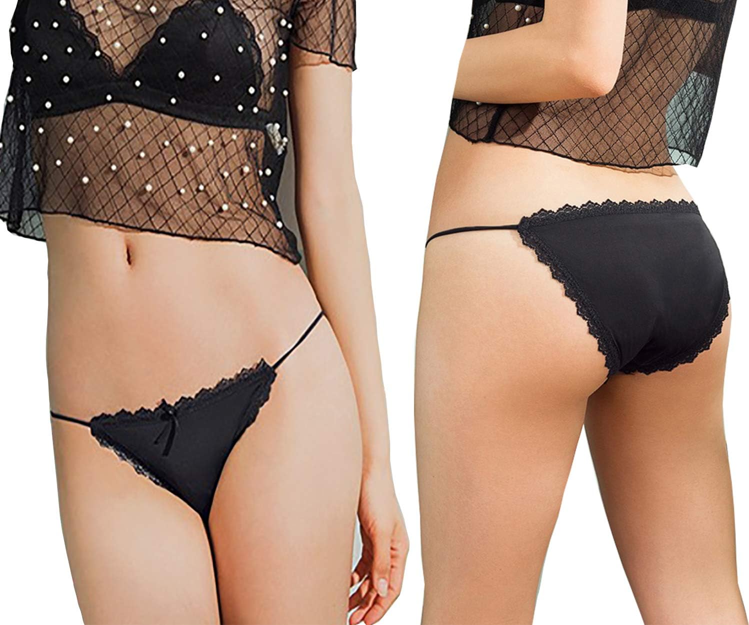 Camelia Womens Underwear string Bikini Microfiber stretch Lace Panties 5-6 Pack Sexy Briefs USA - Image 2