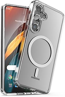 جراب ماج من انكاسد مصمم لموبايل سامسونج جالاكسي S24 (2024) متوافق مع ماج سيف، غطاء مغناطيسي للشحن اللاسلكي (شفاف كريستالي)