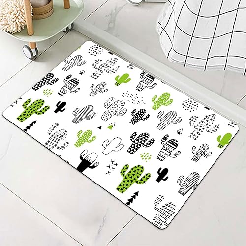 Miniatura 8 de Yesad Alfombra de baño diseño de leopardo negro antideslizante de secado rápido súper absorbente delgada apta para debajo de la puerta lavable