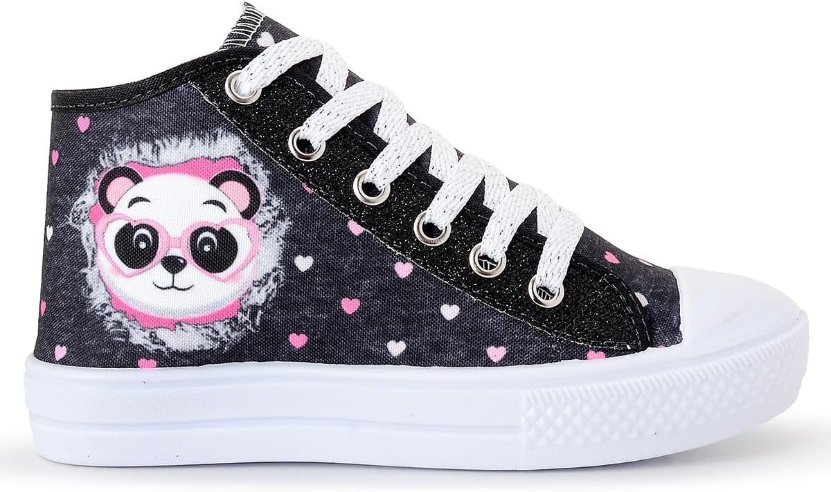 Tênis Infantil Panda Feminino Botinha Glitter Menina Personagem