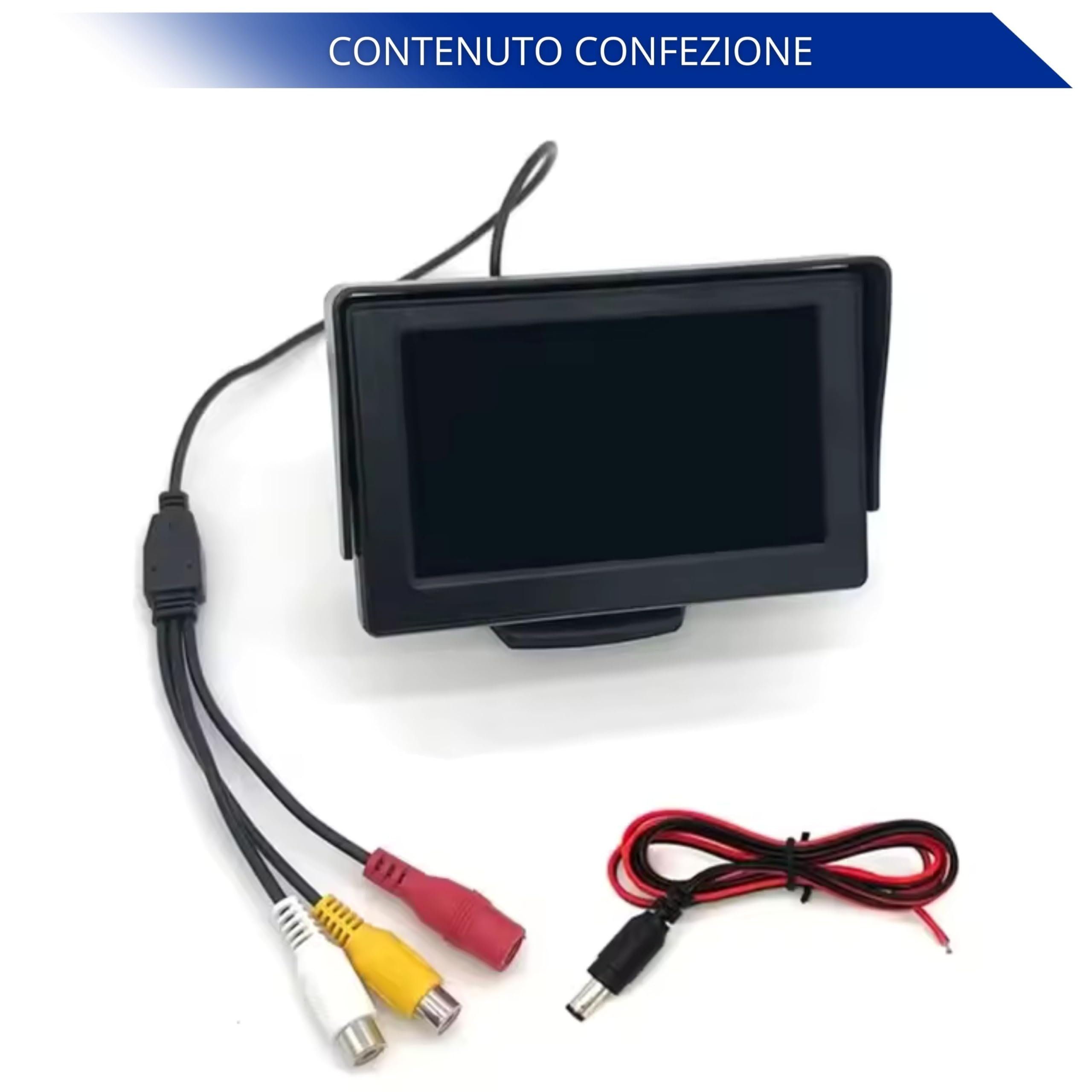 CLICLED Monitor TFT LCD da 4.3" regolabile display per retromarcia auto parcheggio 043 PAL/NTSC