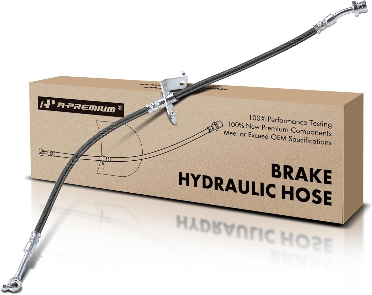 A-Premium Front Passenger Brake Hydraulic Hose Compatible with Select Hyundai Models - Sonata 2015 2016 2017 2018 2019 With Manual Parking Brake - Replace# 58732C1100