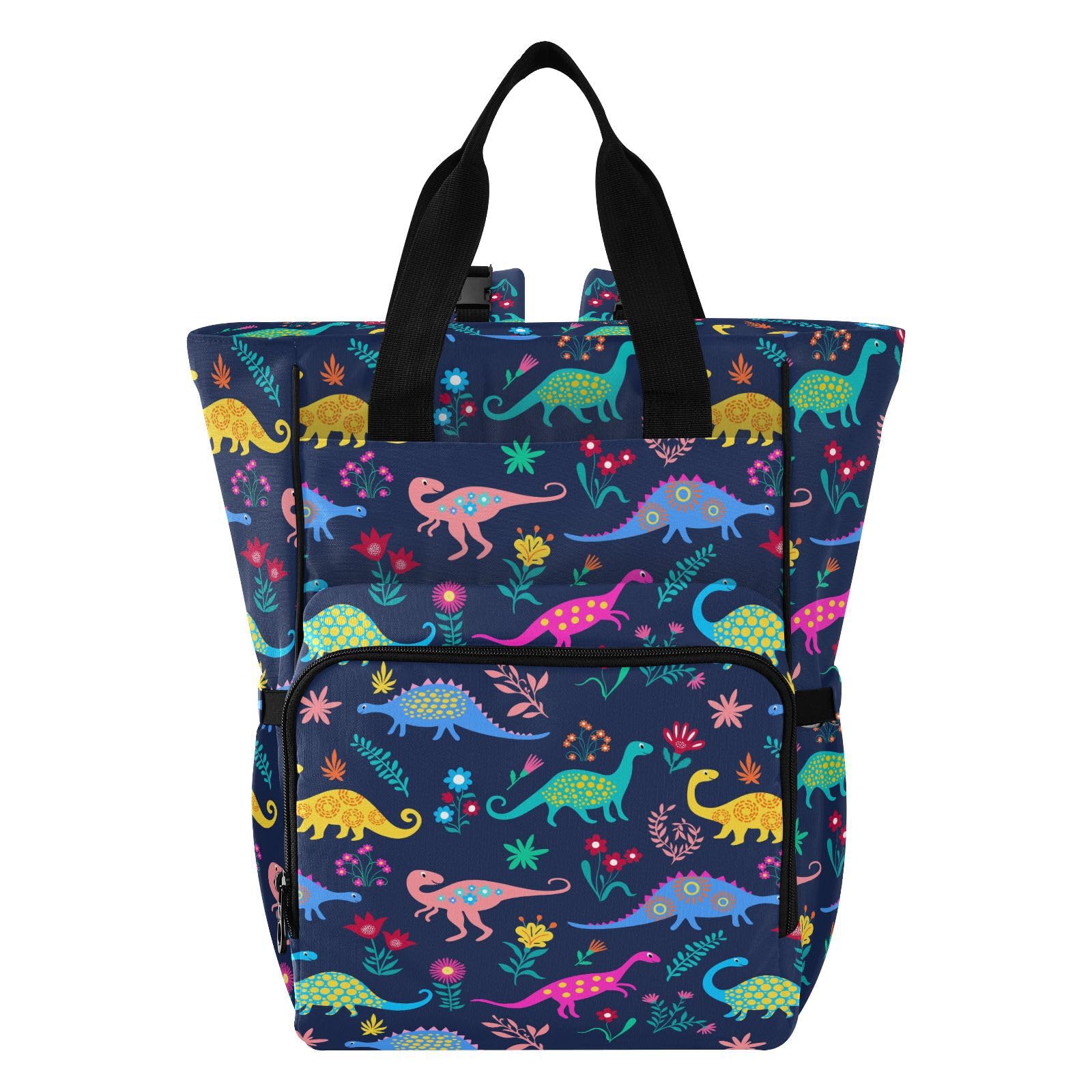 ALAZA Baby Changing Bag Backpack, Nappy Changing Bags Dinosaurs Cute Kids Pattern Multi-Functional Diaper Bag Tote Large Capacity Mum Dad Backpack