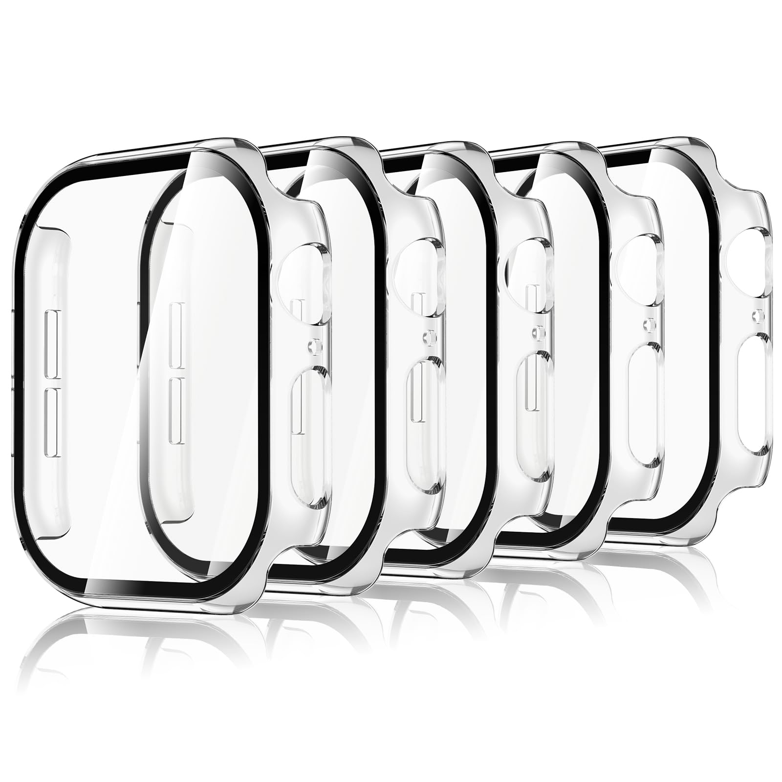 5 Pieces Screen Protector Compatible with Apple Watch Series 6/5/4 SE 40mm, with Tempered Glass, Full Cover, Anti-Scratch, Protective Case Compatible with iWatch, Transparent — view 8