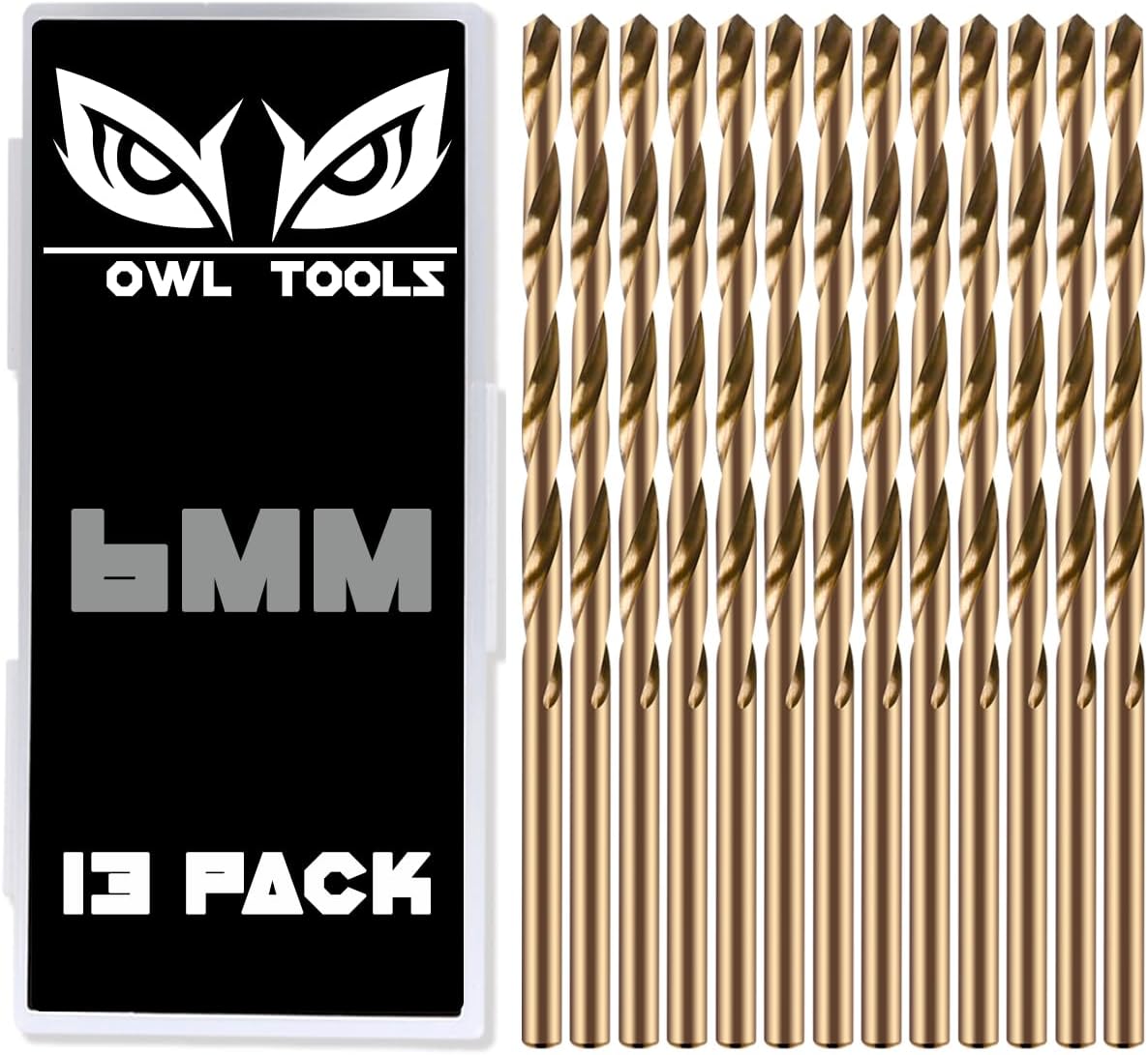 Owl Tools 5.5mm Cobalt Drill Bits - 13 Pack of M35 Cobalt Drill Bits with Storage Case - Perfect Metric Drill Bits for Metal, Hardened & Stainless Steel, Cast Iron, and More!