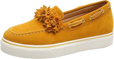 Amazon.com: Zapatos planos y bajos, tacón medio, zapatos de verano con  flores de suela gruesa, zapatos casuales para mujer (882), Amarillo, 8.5 :  Ropa, Zapatos y Joyería
