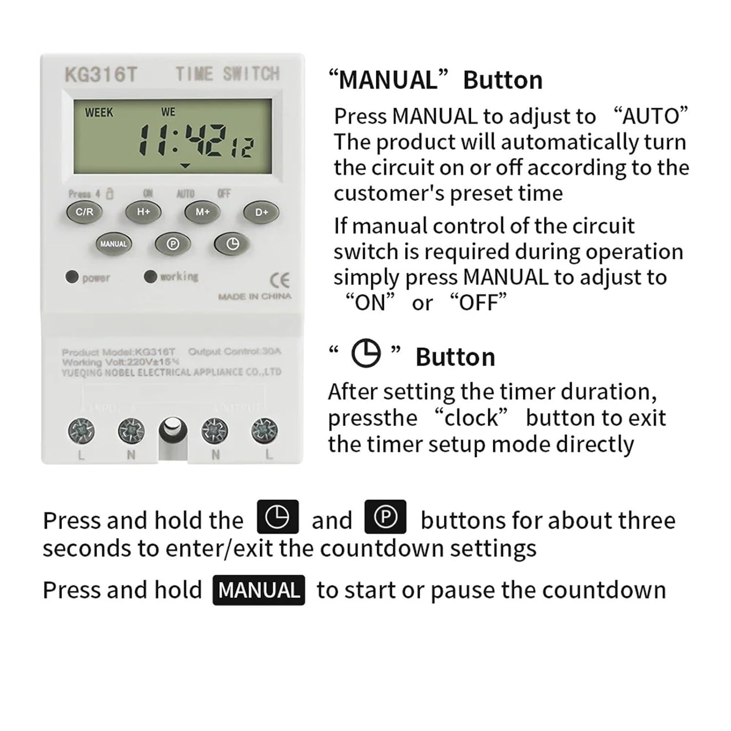 Time Control Switch Module Set to Seconds 32 Groups of On and Off Light