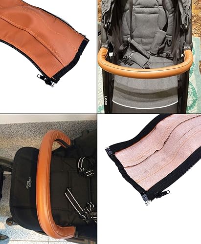 Miniatura 2 de Funda de manillar de piel sintética compatible con Babyzen Yoyo Yoya Reposabrazos para cochecito, barra de parachoques, accesorios para cochecito de